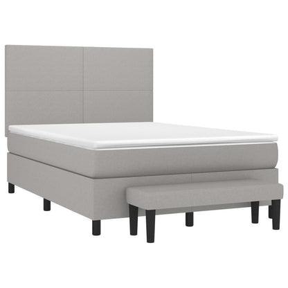 Giroletto a Molle con Materasso Grigio Chiaro 140x190cm Tessuto | homemem39