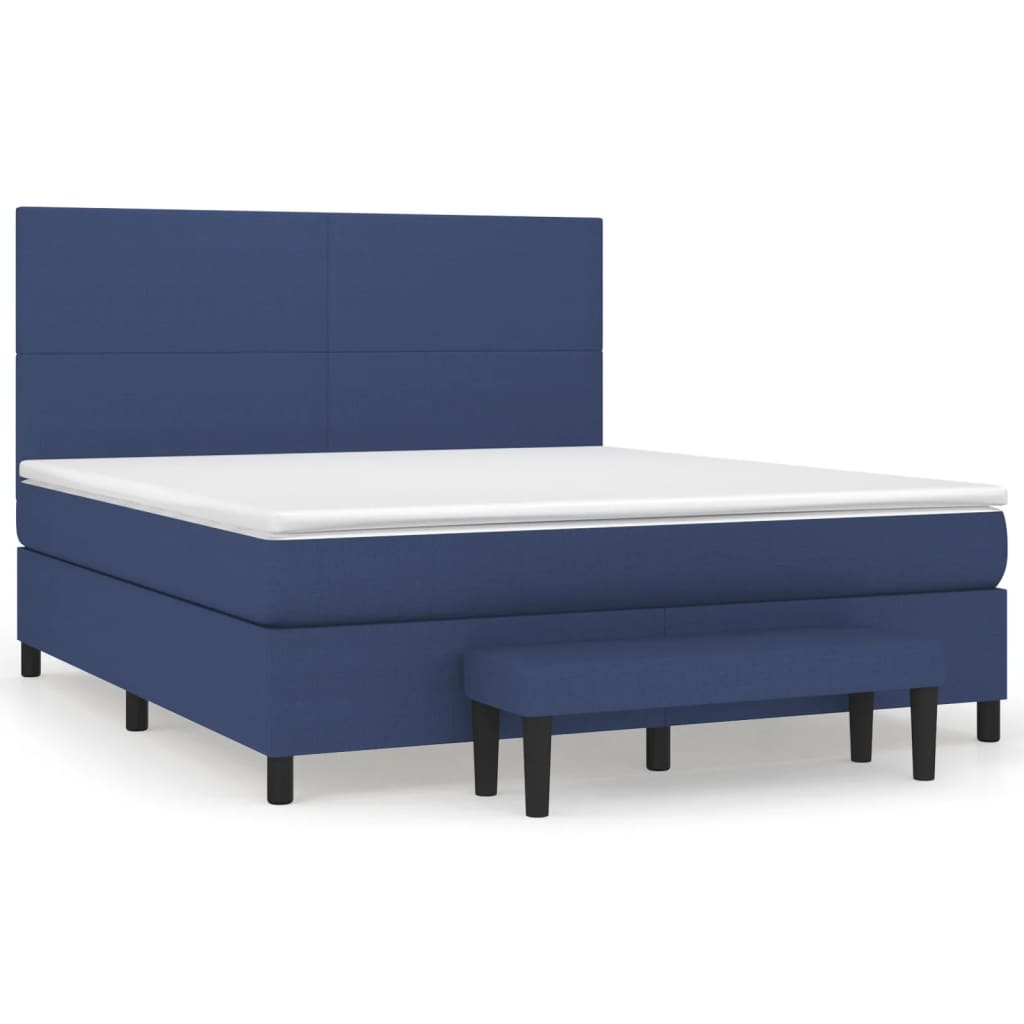 Giroletto a Molle con Materasso Blu 160x200 cm in Tessuto | homemem39