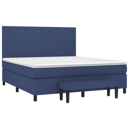 Giroletto a Molle con Materasso Blu 160x200 cm in Tessuto | homemem39
