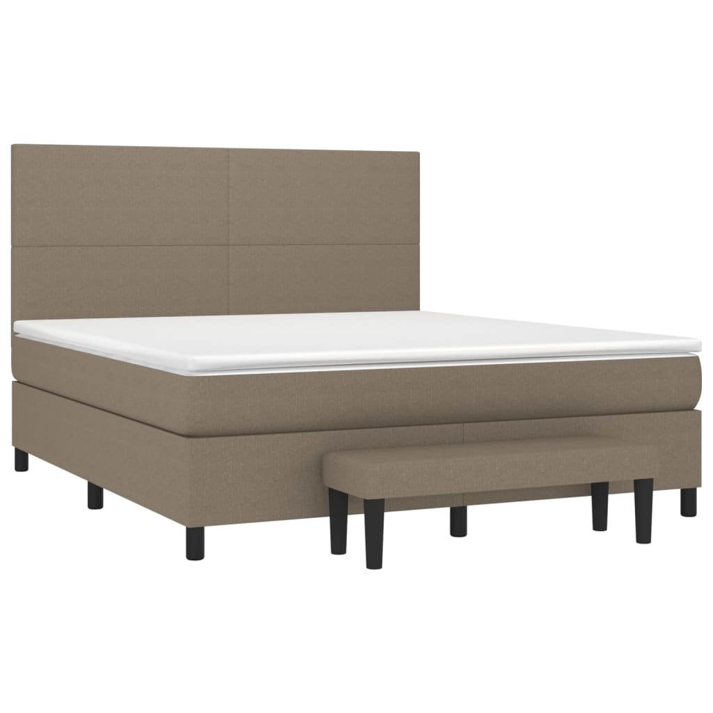 Giroletto a Molle con Materasso Tortora 180x200 cm in Tessuto | homemem39