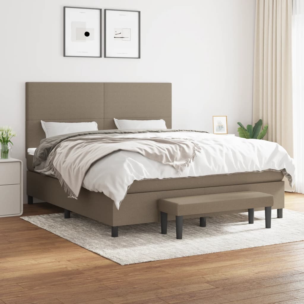 Giroletto a Molle con Materasso Tortora 180x200 cm in Tessuto | homemem39