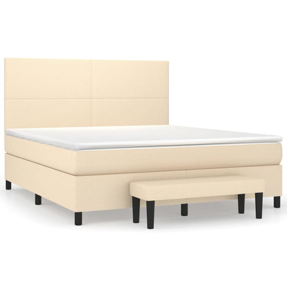 Giroletto a Molle con Materasso Crema 180x200 cm in Tessuto | homemem39
