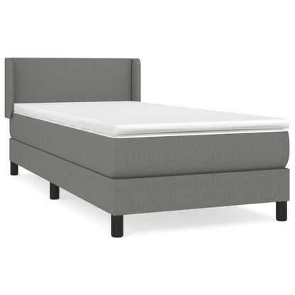 Giroletto a Molle con Materasso Grigio Scuro 80x200 cm Tessuto | homemem39