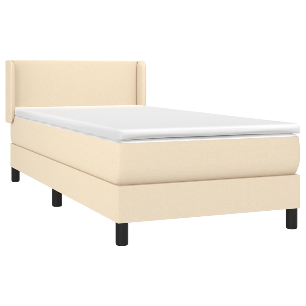 Giroletto a Molle con Materasso Crema 80x200 cm inTessuto | homemem39