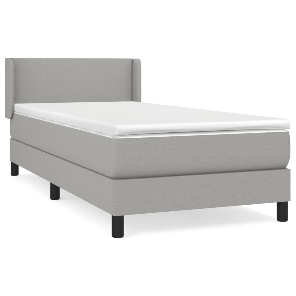 Giroletto a Molle con Materasso Grigio Chiaro 90x190 cm Tessuto | homemem39