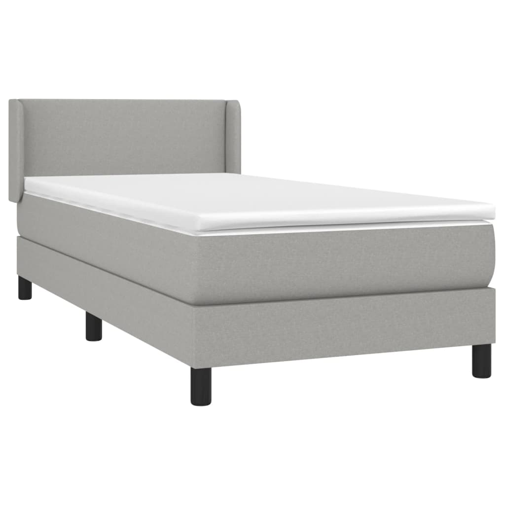 Giroletto a Molle con Materasso Grigio Chiaro 90x190 cm Tessuto | homemem39