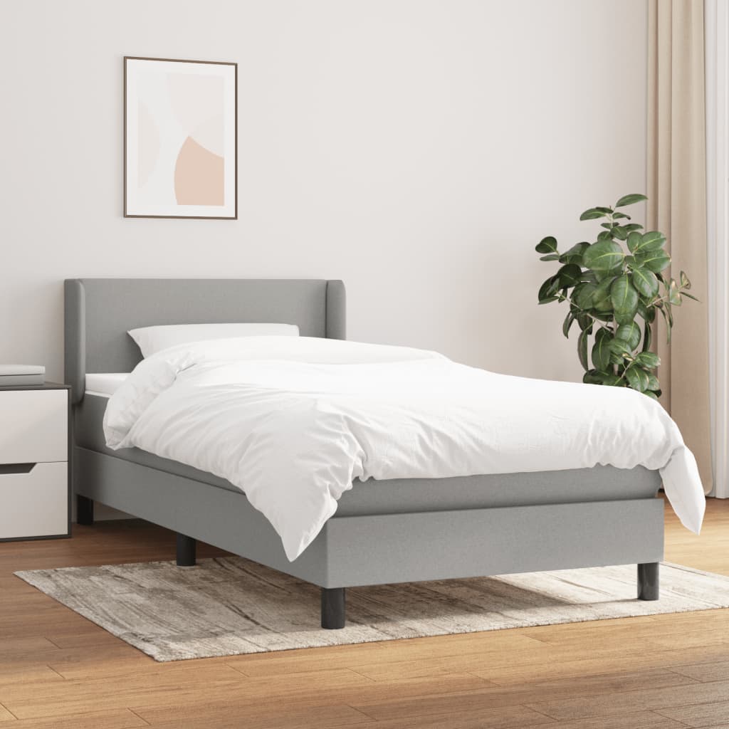 Giroletto a Molle con Materasso Grigio Chiaro 90x190 cm Tessuto | homemem39