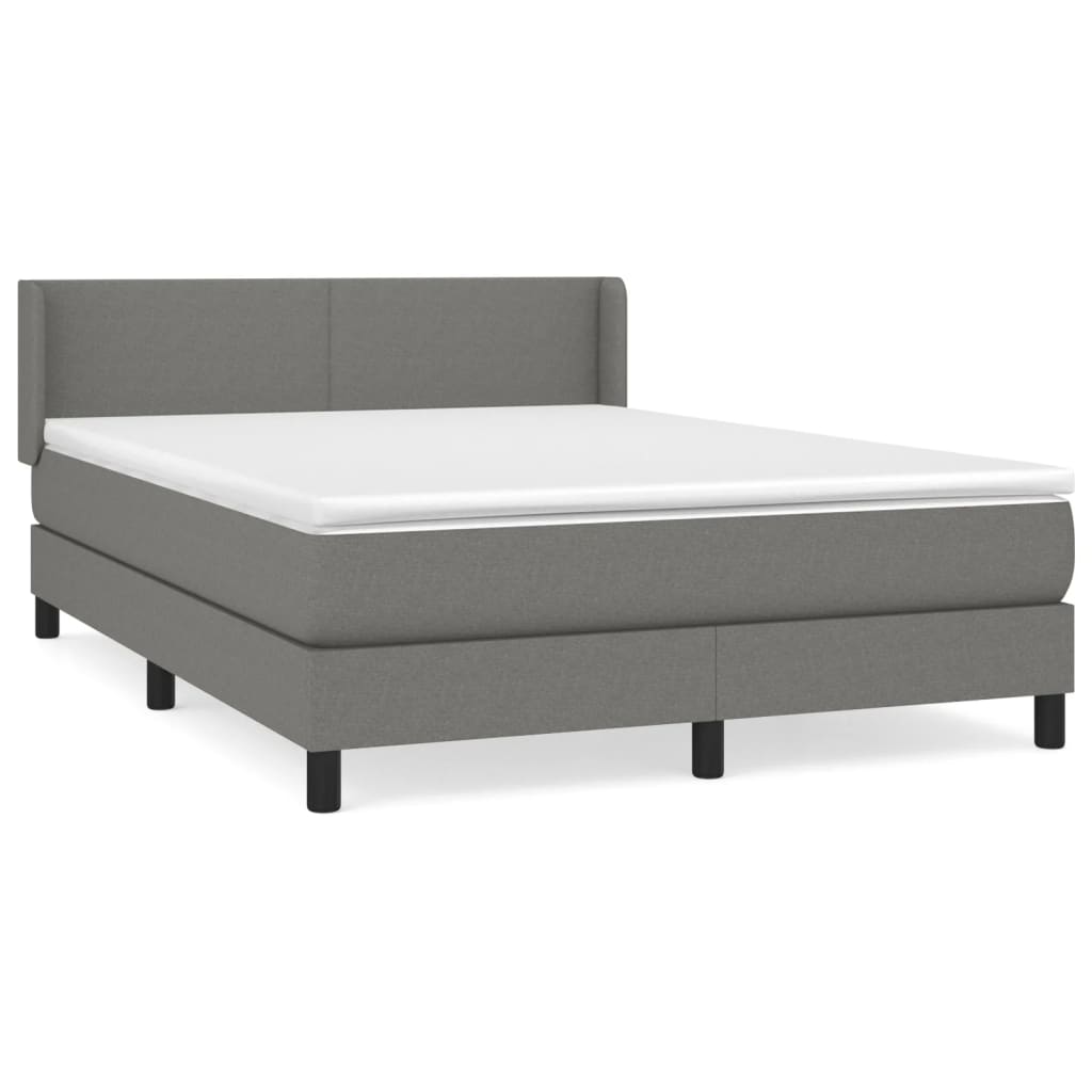 Giroletto a Molle con Materasso Grigio Scuro 140x190 cm Tessuto | homemem39