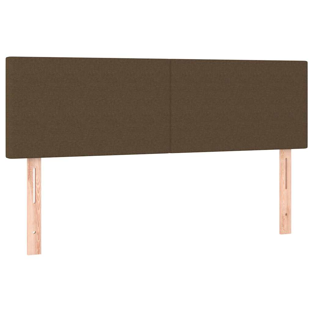 Giroletto a Molle con Materasso Marrone Scuro 140x190cm Tessuto
