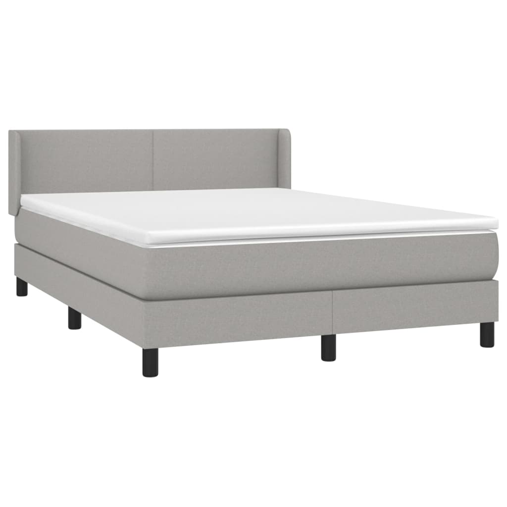 Giroletto a Molle con Materasso Grigio Chiaro 140x200cm Tessuto | homemem39
