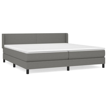 Giroletto a Molle con Materasso Grigio Scuro 200x200 cm Tessuto | homemem39