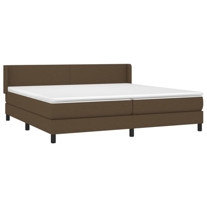 Giroletto a Molle con Materasso Marrone Scuro 200x200cm Tessuto | homemem39