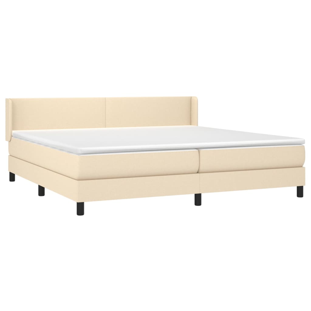 Giroletto a Molle con Materasso Crema 200x200 cm in Tessuto | homemem39