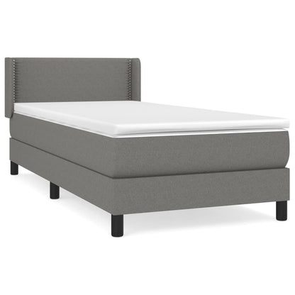 Giroletto a Molle con Materasso Grigio Scuro 80x200 cm Tessuto | homemem39