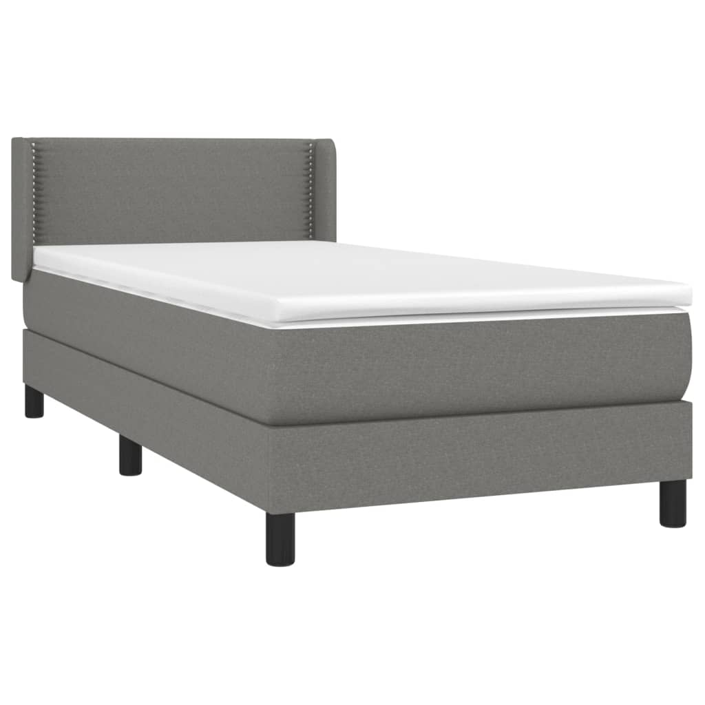 Giroletto a Molle con Materasso Grigio Scuro 80x200 cm Tessuto | homemem39