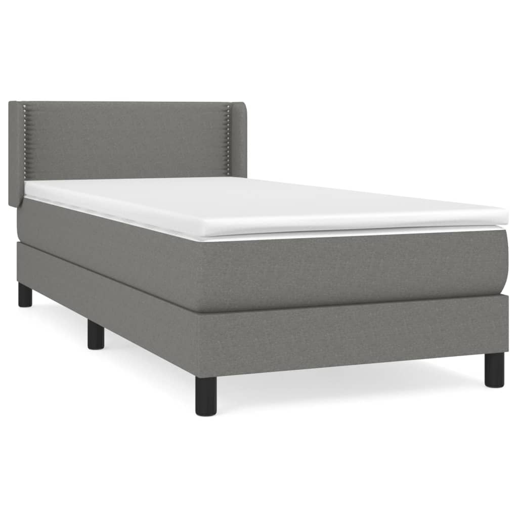 Giroletto a Molle con Materasso Grigio Scuro 90x190 cm Tessuto | homemem39