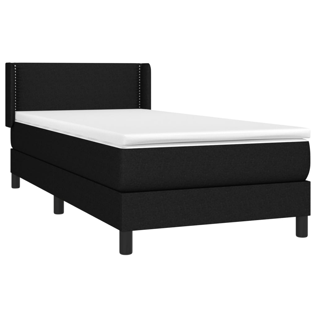 Giroletto a Molle con Materasso Nero 90x190 cm in Tessuto | homemem39