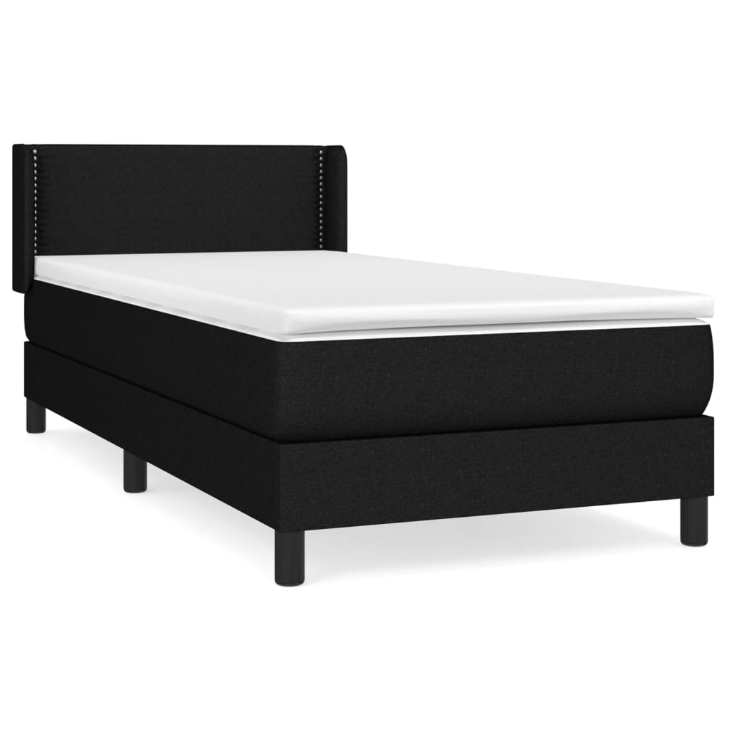 Giroletto a Molle con Materasso Nero 90x200 cm in Tessuto | homemem39
