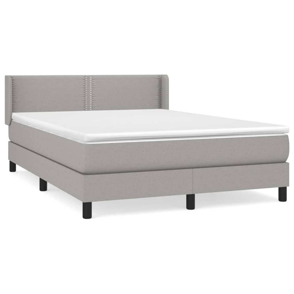 Giroletto a Molle con Materasso Grigio Chiaro 140x190cm Tessuto | homemem39