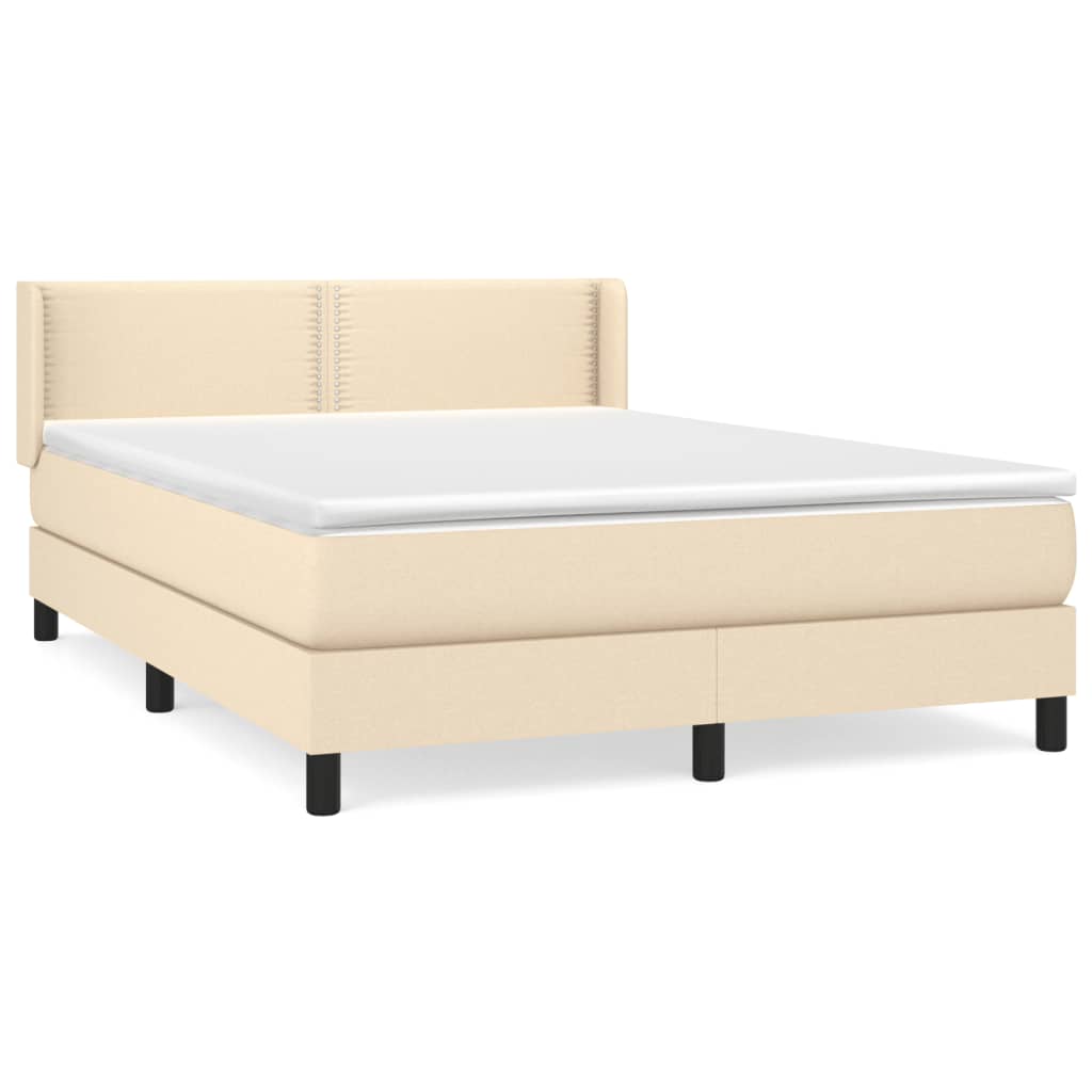 Giroletto a Molle con Materasso Crema 140x19 cm in Tessuto | homemem39