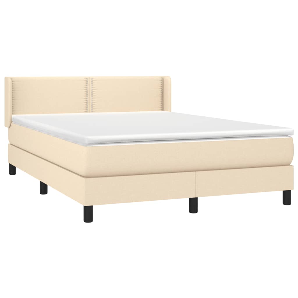 Giroletto a Molle con Materasso Crema 140x19 cm in Tessuto | homemem39
