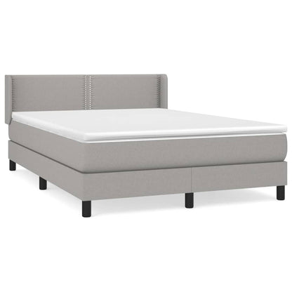 Giroletto a Molle con Materasso Grigio Chiaro 140x200cm Tessuto | homemem39
