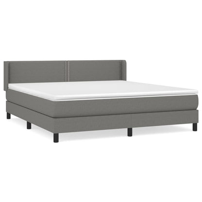 Giroletto a Molle con Materasso Grigio Scuro 180x200 cm Tessuto | homemem39