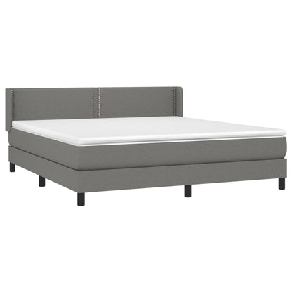 Giroletto a Molle con Materasso Grigio Scuro 180x200 cm Tessuto | homemem39