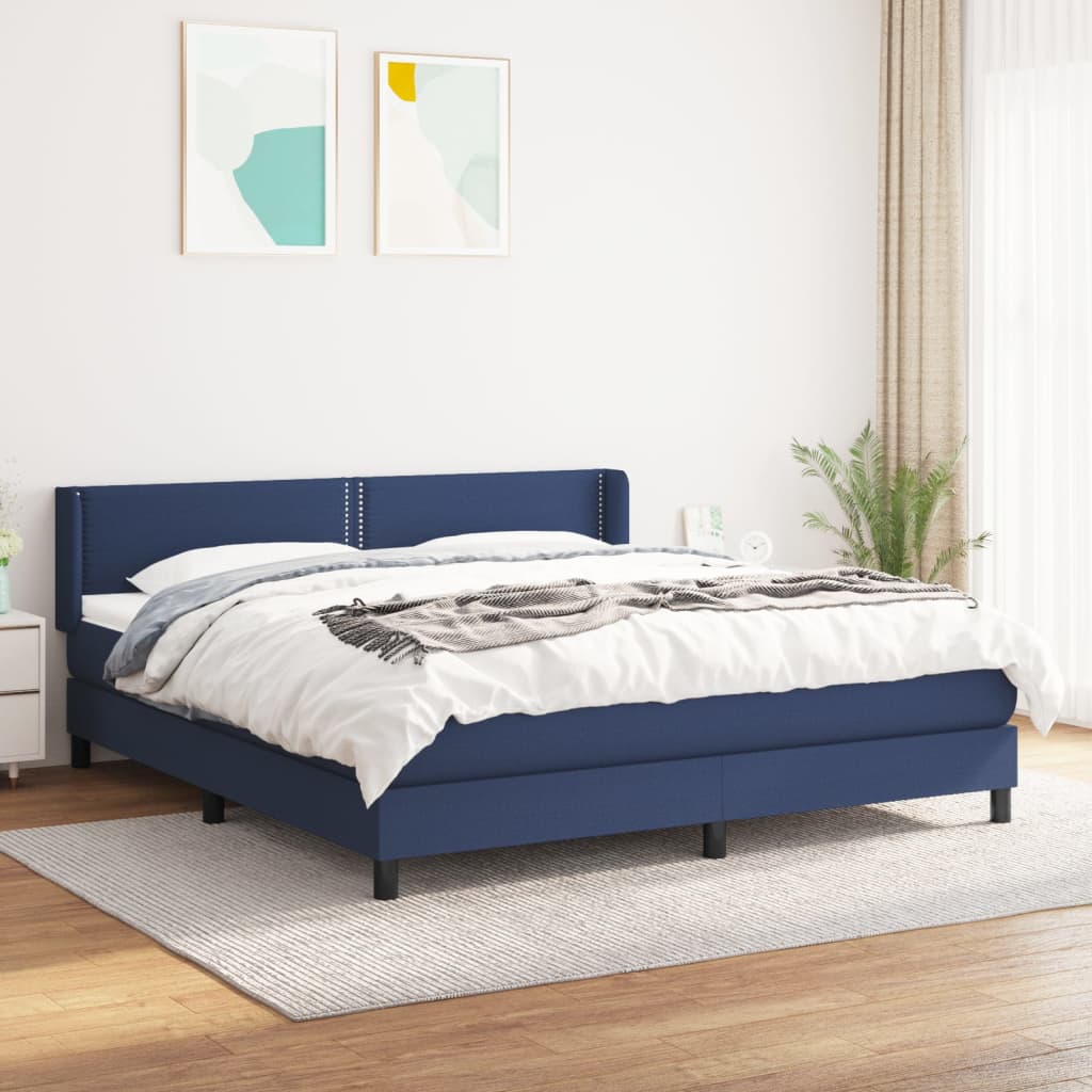 Giroletto a Molle con Materasso Blu 180x200 cm in Tessuto | homemem39