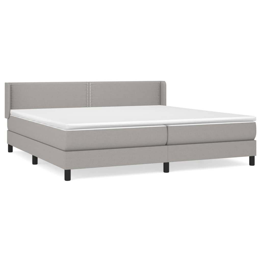 Giroletto a Molle con Materasso Grigio Chiaro 200x200cm Tessuto | homemem39