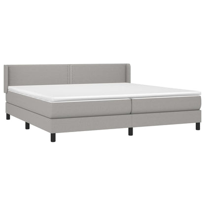 Giroletto a Molle con Materasso Grigio Chiaro 200x200cm Tessuto | homemem39