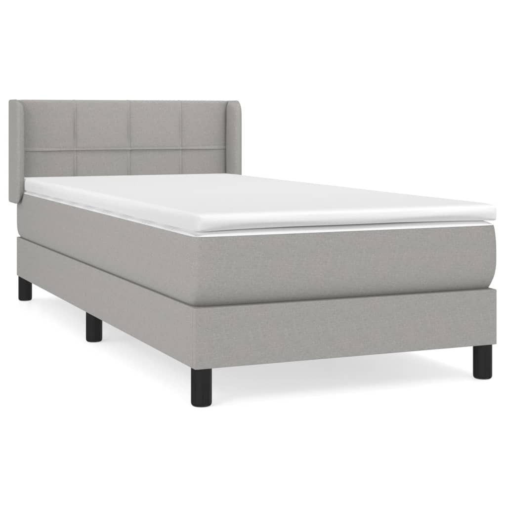 Giroletto a Molle con Materasso Grigio Chiaro100x200 cm Tessuto | homemem39