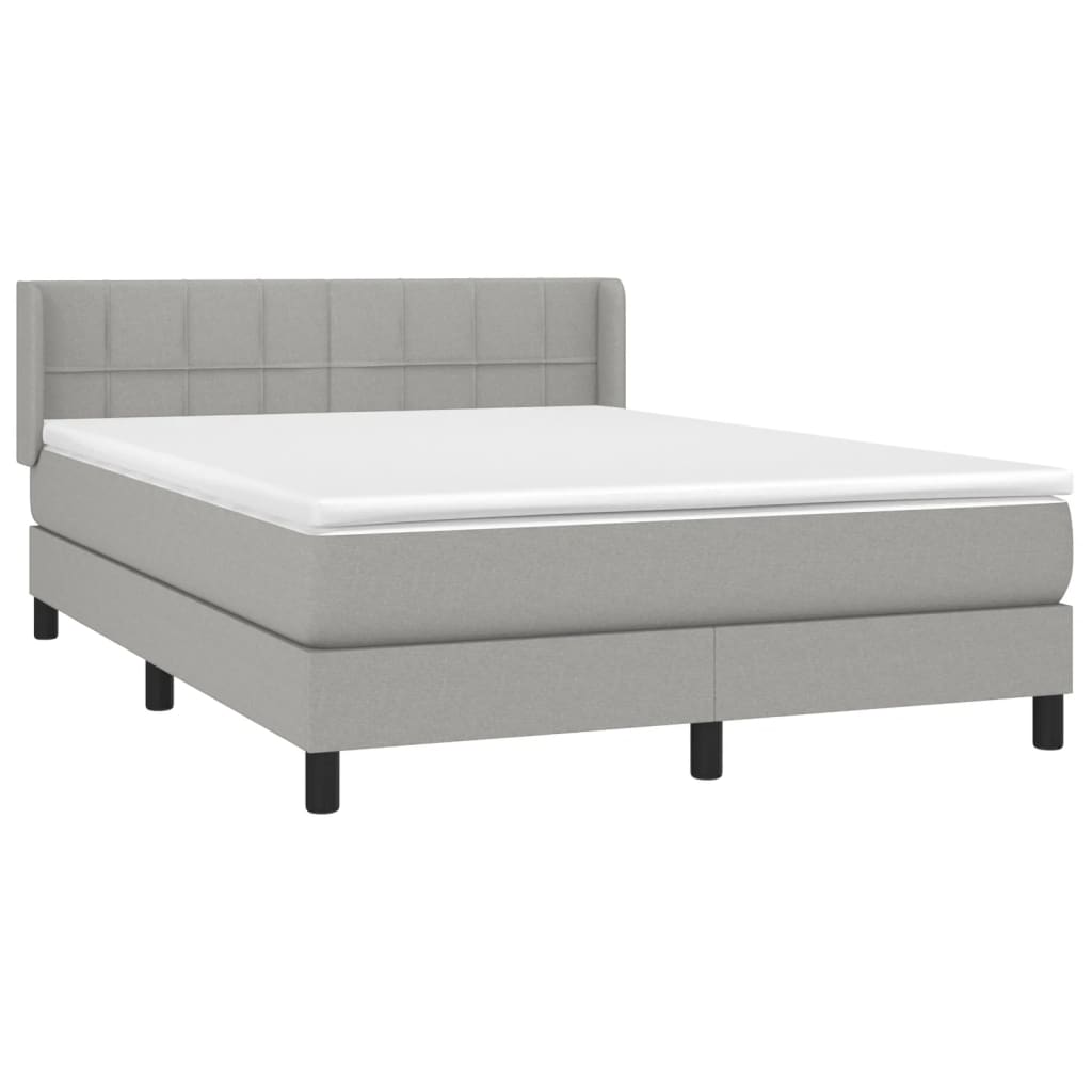 Giroletto a Molle con Materasso Grigio Chiaro 140x190cm Tessuto | homemem39