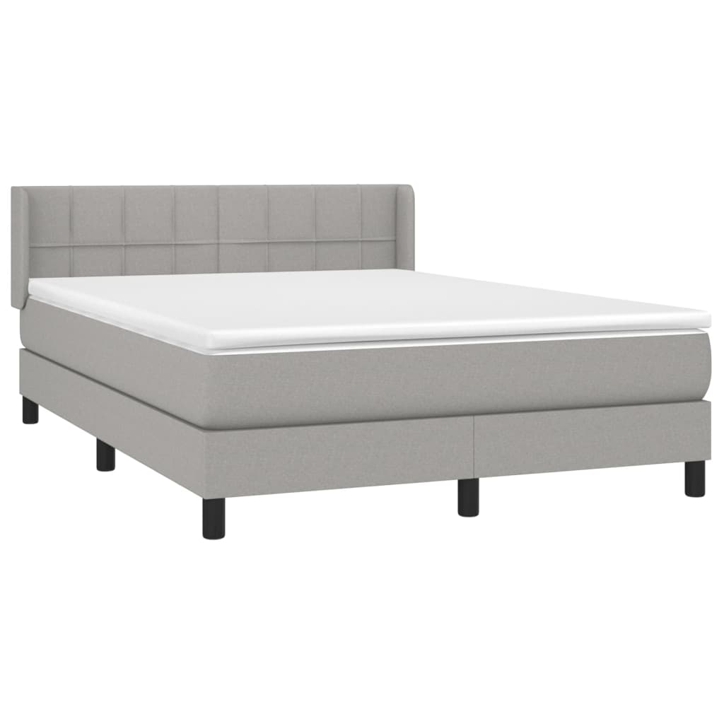 Giroletto a Molle con Materasso Grigio Chiaro 140x200cm Tessuto | homemem39