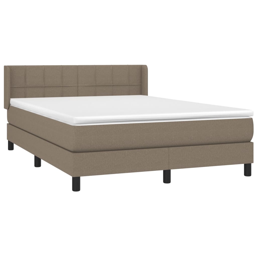 Giroletto a Molle con Materasso Tortora 140x200 cm in Tessuto | homemem39