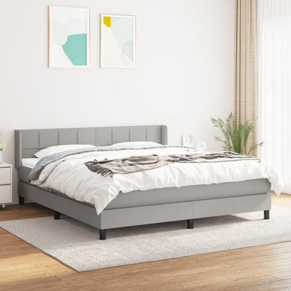 Giroletto a Molle con Materasso Grigio Chiaro160x200 cm Tessuto | homemem39