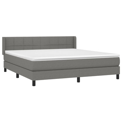 Giroletto a Molle con Materasso Grigio Scuro 160x200 cm Tessuto | homemem39