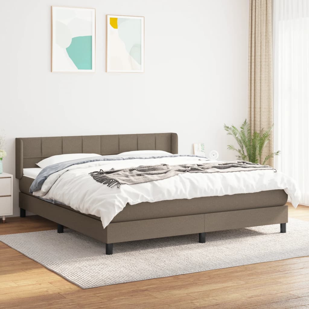 Giroletto a Molle con Materasso Tortora 180x200 cm in Tessuto | homemem39
