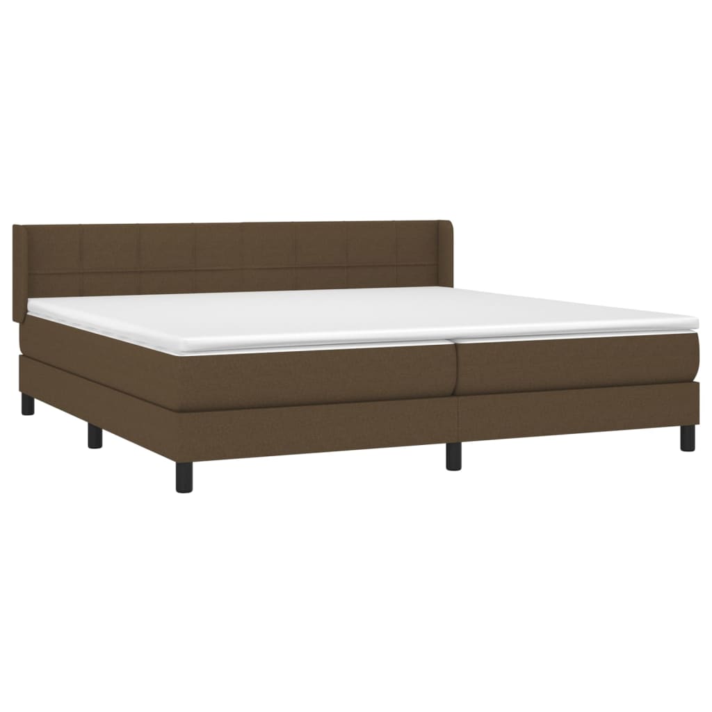 Giroletto a Molle con Materasso Marrone Scuro 200x200cm Tessuto | homemem39