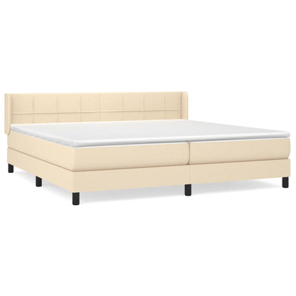 Giroletto a Molle con Materasso Crema 200x200 cm in Tessuto | homemem39