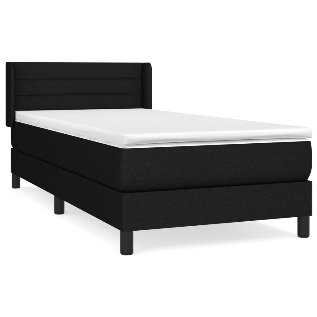 Giroletto a Molle con Materasso Nero 80x200 cm inTessuto | homemem39