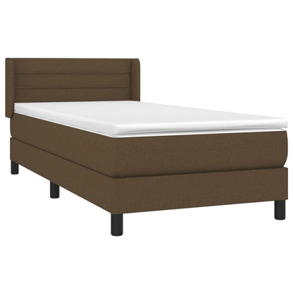 Giroletto a Molle con Materasso Marrone Scuro 90x190cm Tessuto | homemem39