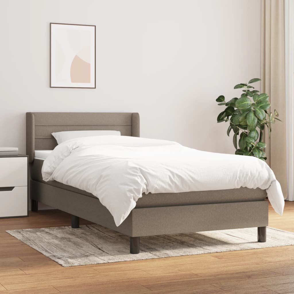 Giroletto a Molle con Materasso Tortora 90x190 cm in Tessuto | homemem39