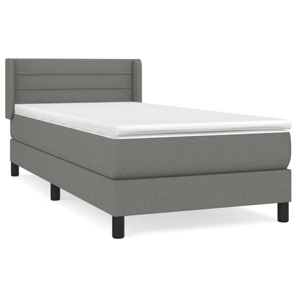 Giroletto a Molle con Materasso Grigio Scuro 90x200 cm Tessuto | homemem39