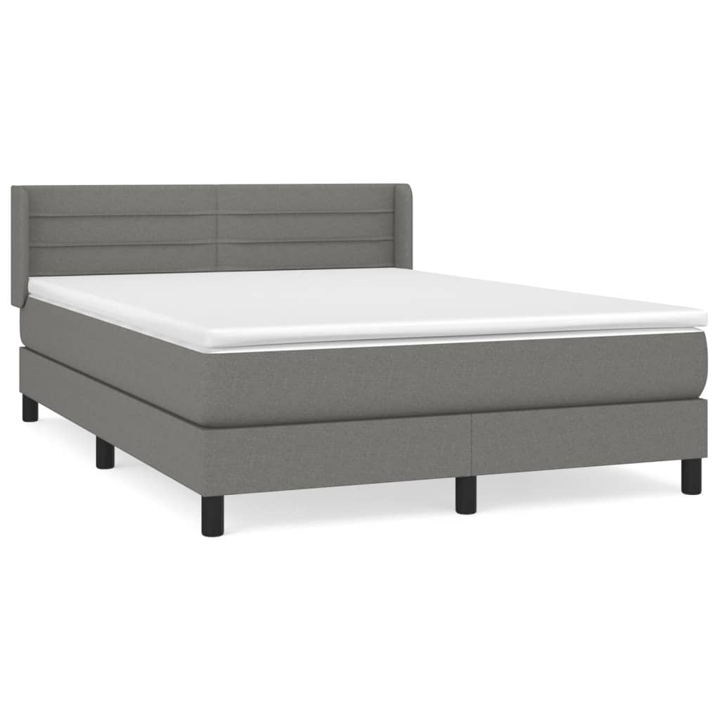 Giroletto a Molle con Materasso Grigio Scuro 140x200cm Tessuto | homemem39