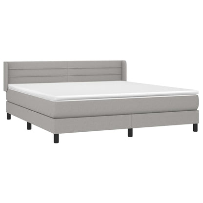 Giroletto a Molle con Materasso Grigio Chiaro160x200 cm Tessuto | homemem39