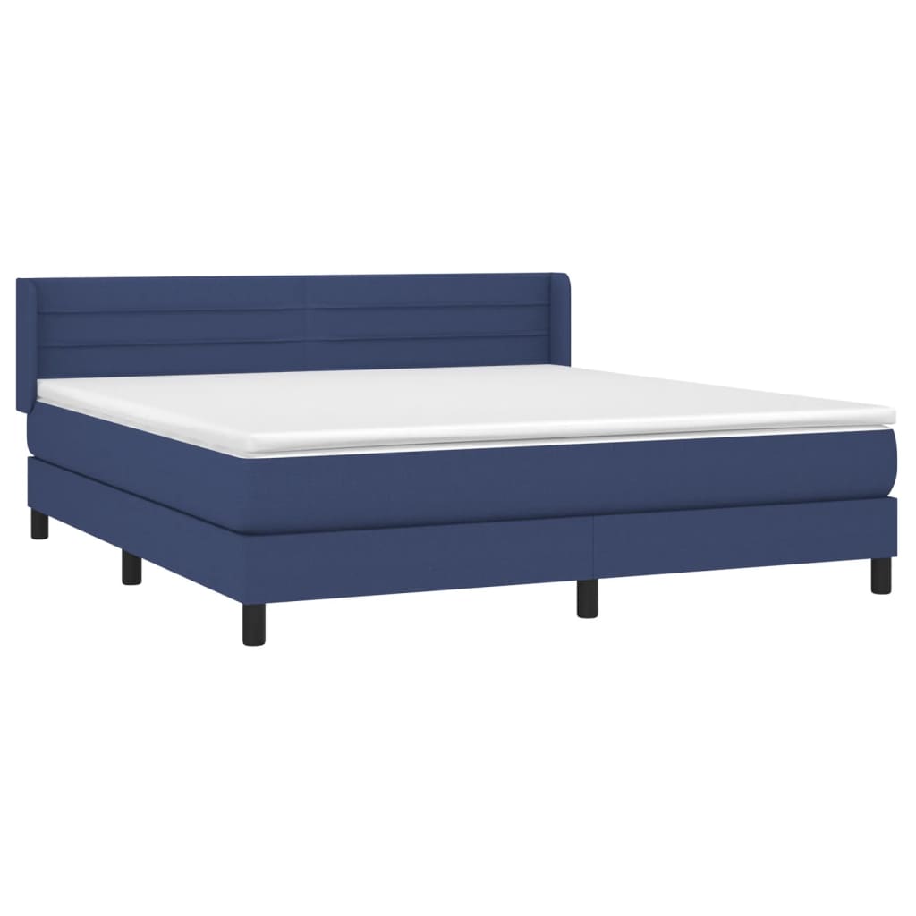 Giroletto a Molle con Materasso Blu 160x200 cm in Tessuto | homemem39