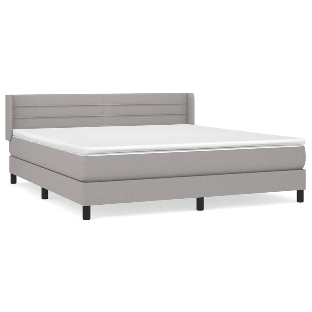 Giroletto a Molle con Materasso Grigio Chiaro180x200 cm Tessuto | homemem39