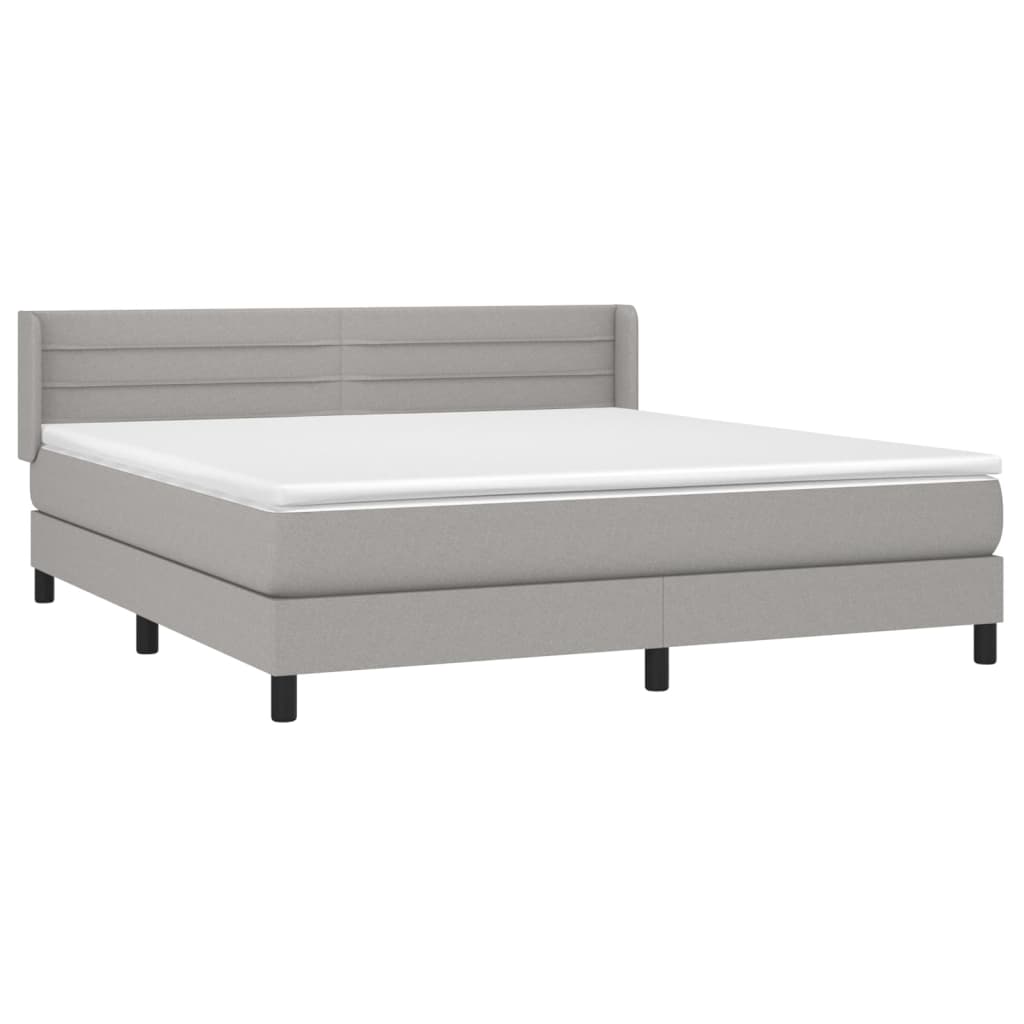 Giroletto a Molle con Materasso Grigio Chiaro180x200 cm Tessuto | homemem39