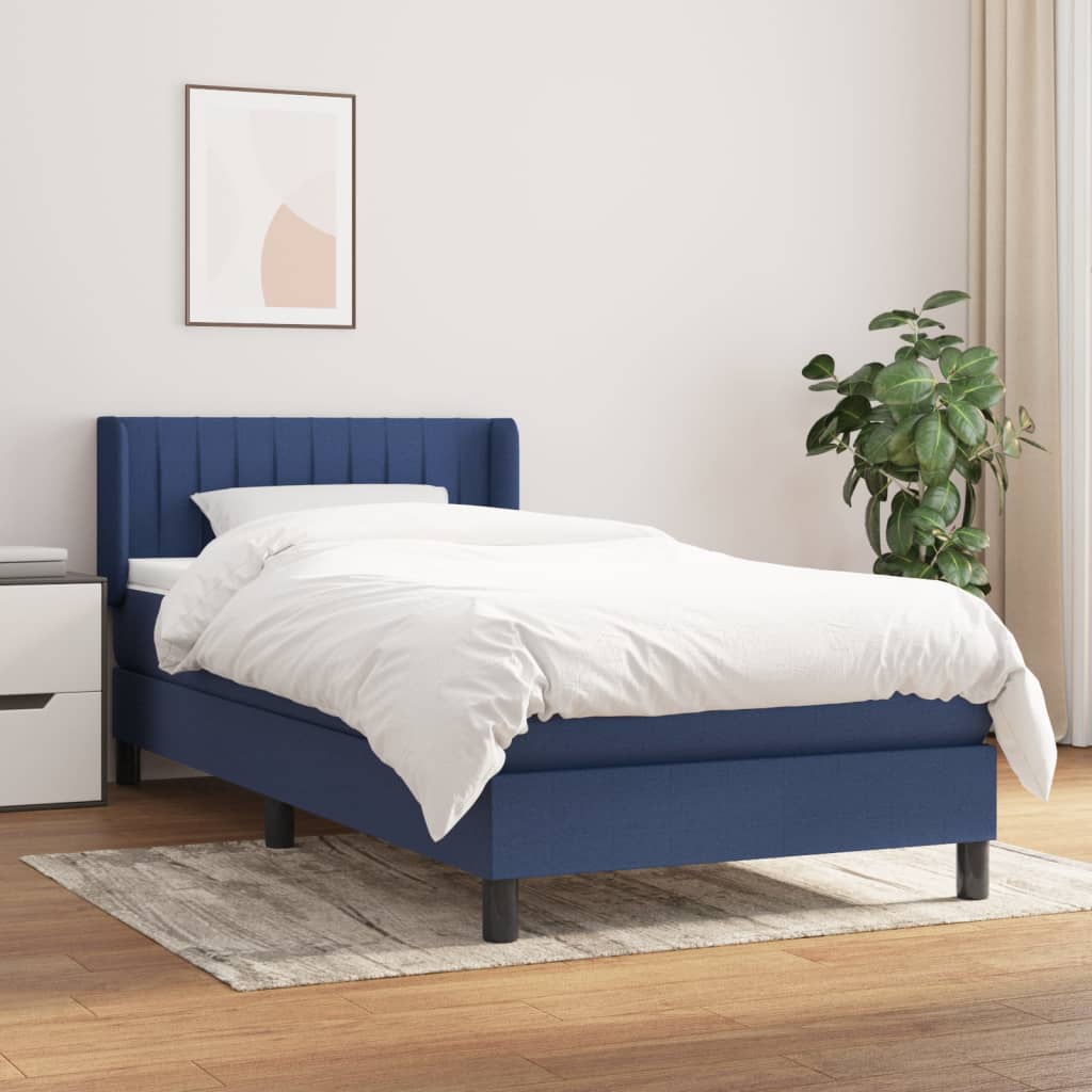 Giroletto a Molle con Materasso Blu 90x190 cm in Tessuto | homemem39